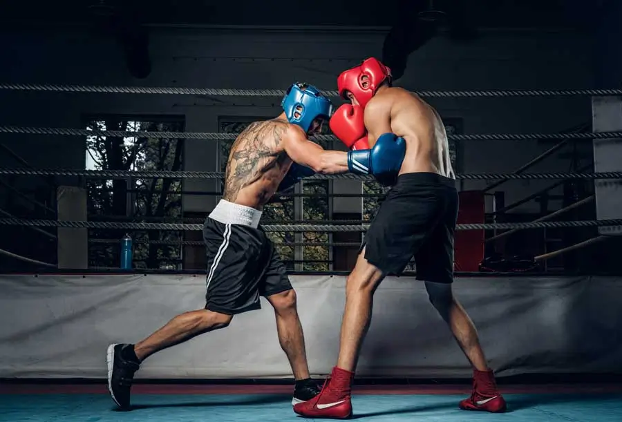 Boxers competing in the ring