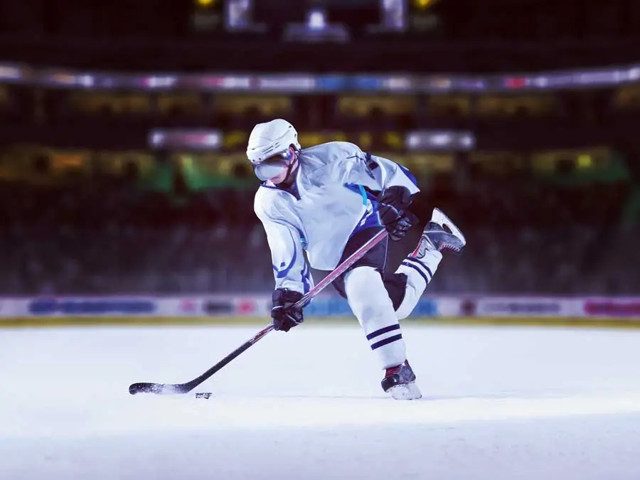 Ice hockey player in action