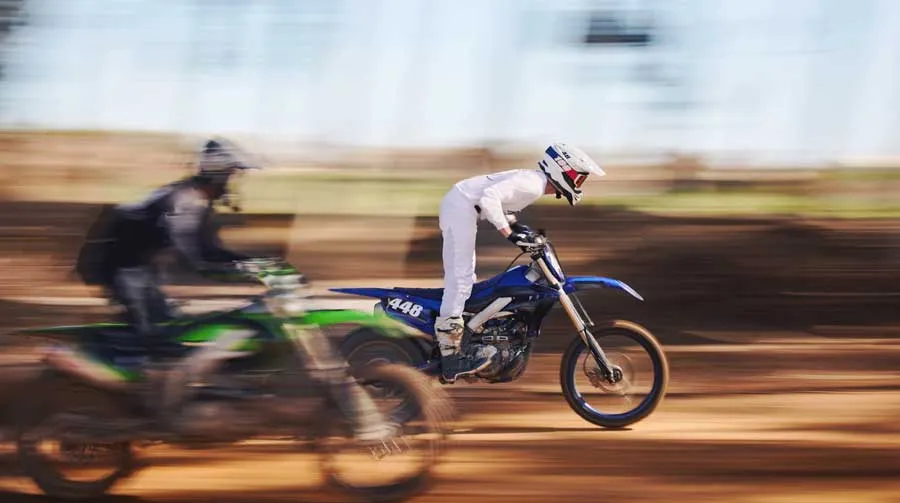 Motorcycle racers on a track