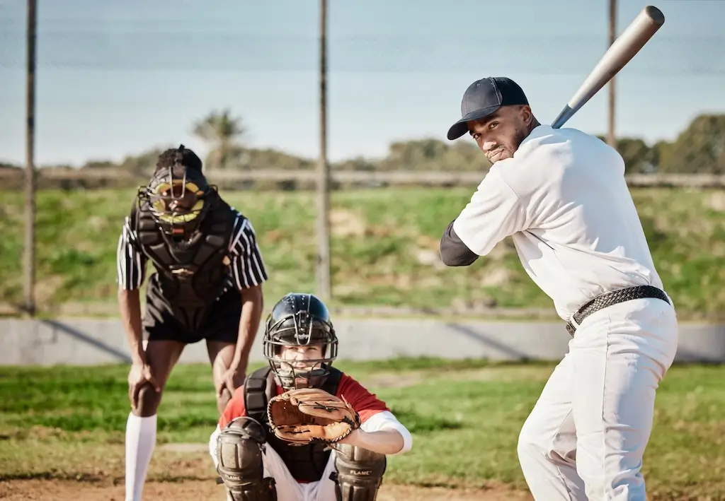 Baseball athlete focused